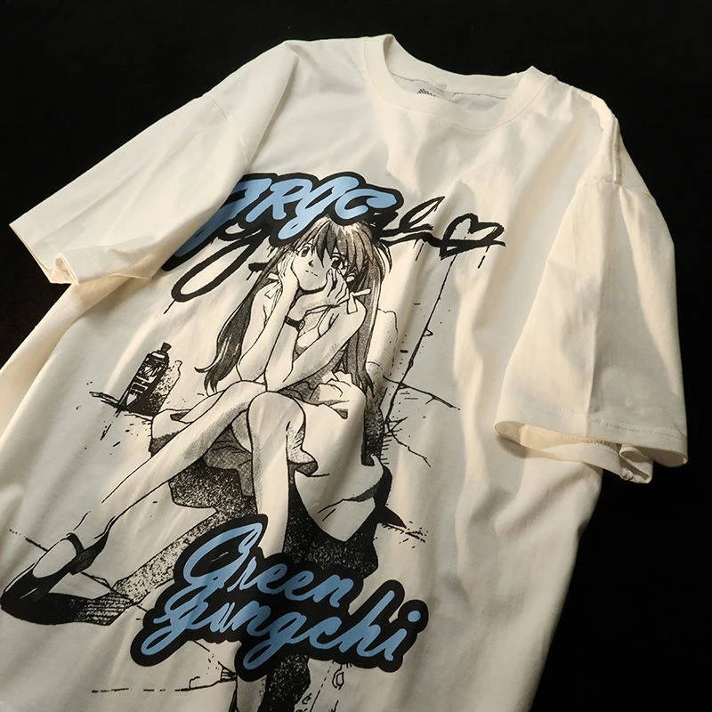 Camiseta Oversize Para Mujer - Estilo Vintage De Concierto Rock, Algodón Holgado, Diseño Gráfico Frontal Y Trasero