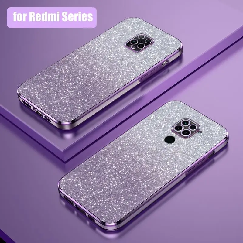 Silicone Mi Note Pro Back Cover Redmi9 Luxury Glitter Gradient