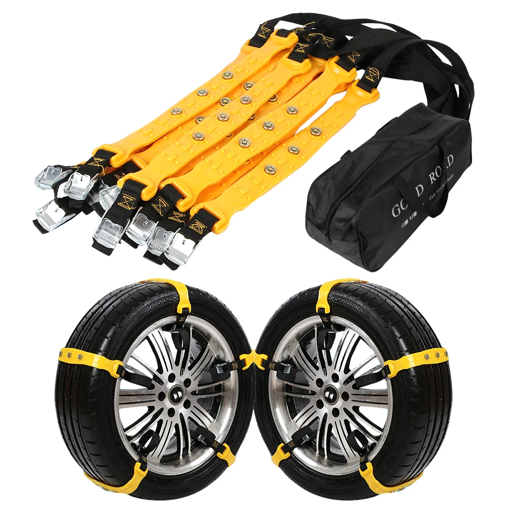 

Anti-Skid Belt With Storage Bag 10pcs/set Safe Driving Auto Tire Chains For Snow Mud Ice Car Wheel Straps