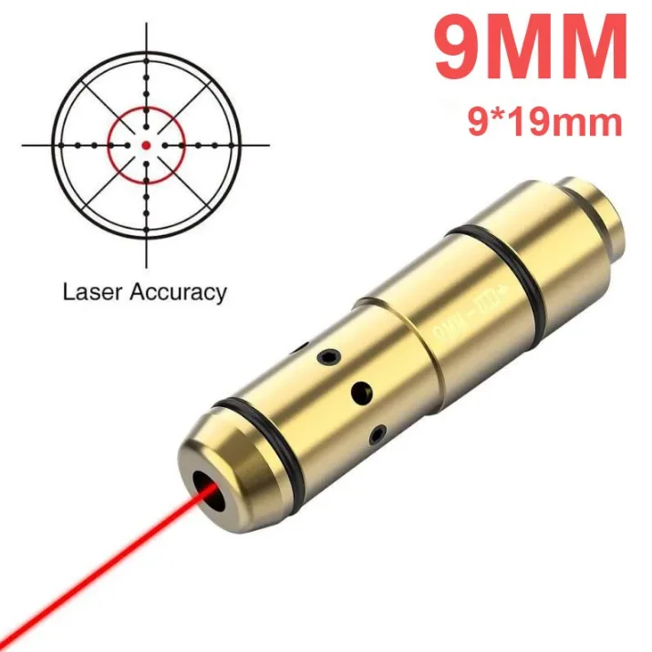 Red Dot Laser Sight Laser Bore Sight Dry Fire Laser Trainer Laser Bullet Training Cartridge 9MM Laser Training Bullet 9x19mm .40s&w Hunting Shooting Red Dot Laser Dry Fire Training Practice Bore Sight Without battery