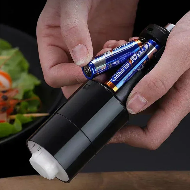 Electric Grinder Salt and Pepper Grinder Adjustable Coarseness Spice Grinder LED Light Kitchen Tool