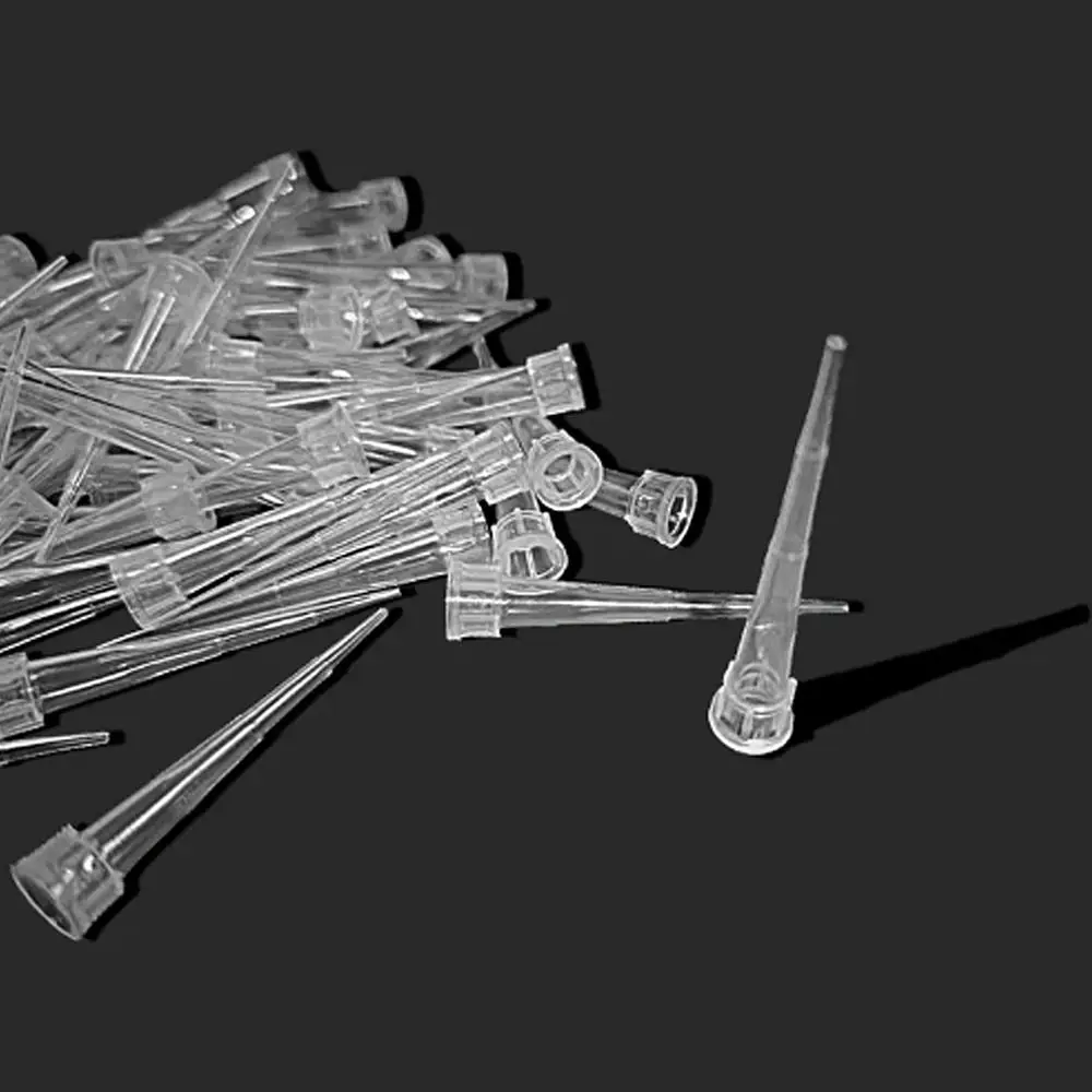 1000Pcs Plastic Non-filter Pipette Tips Universal Type Clear 10uL Sterile Pipette Tips Lab Laboratory