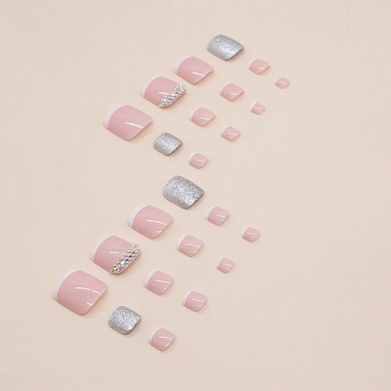 Flash Pile Drill Press On Nails Fake Nails Tips Sticker False Toenail Design Butterfly Lovely Girl False Toenail