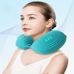 Inflatable Travel Neck Pillow - Portable U-Shaped Comfort for Outdoor Adventures (Green)