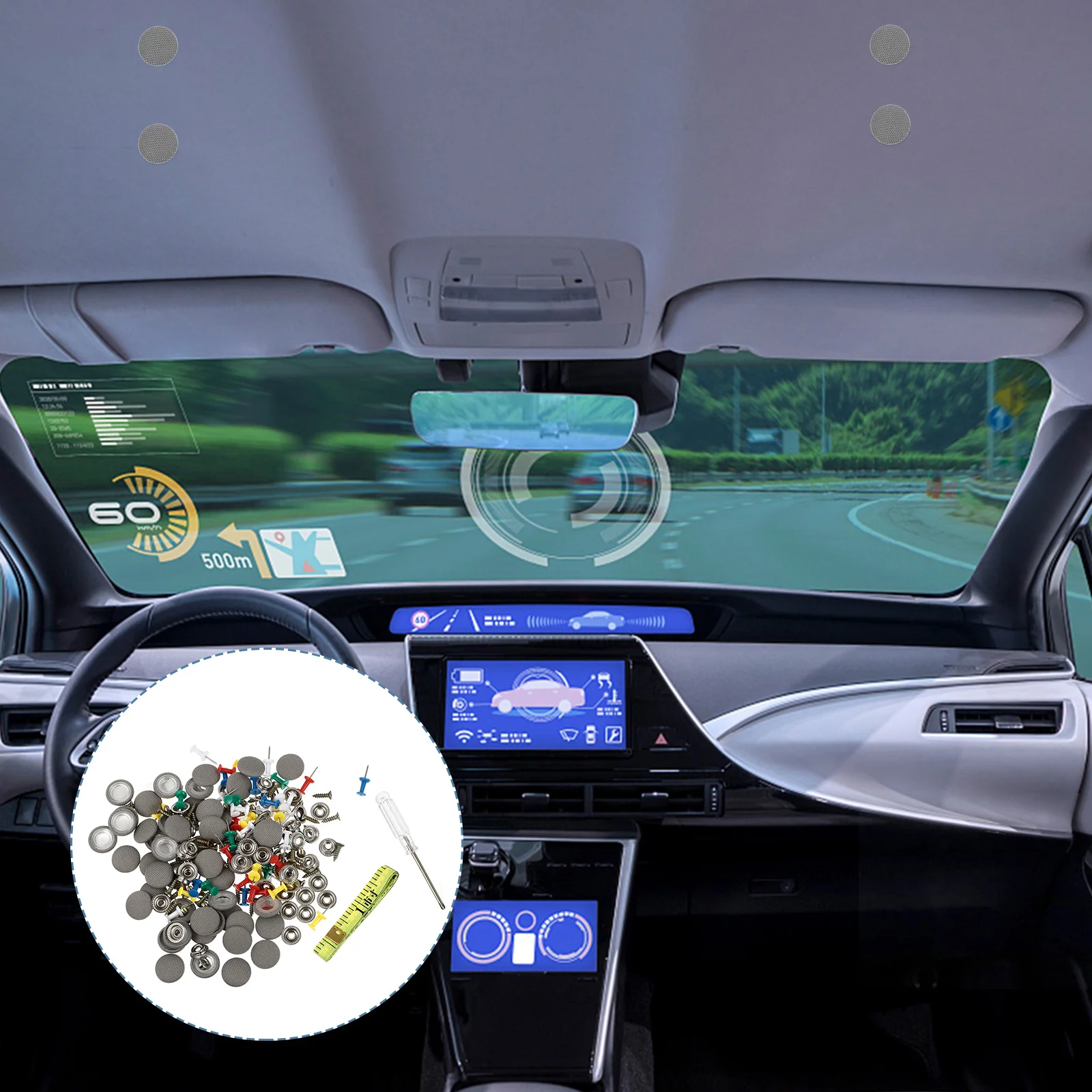 

50 Sets Buckle Headliner Repair Rivets Dedicated Pin Kit Button Iron Roof for