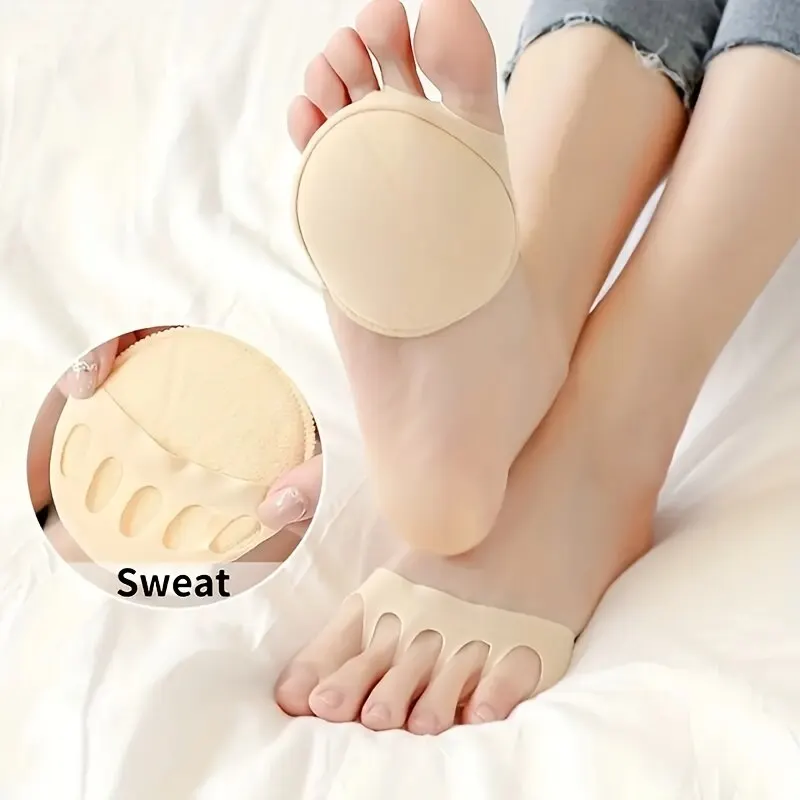 Woman socks women&rsquo;s invisible forefoot half cut socks with sponge cushioning 4 pairs