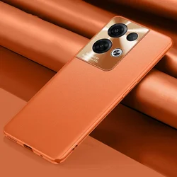 Luxurious Matte Silicone PU Leather Phone Case - Premium Protection Cover for Reno 5 Pro Plus (Orange)