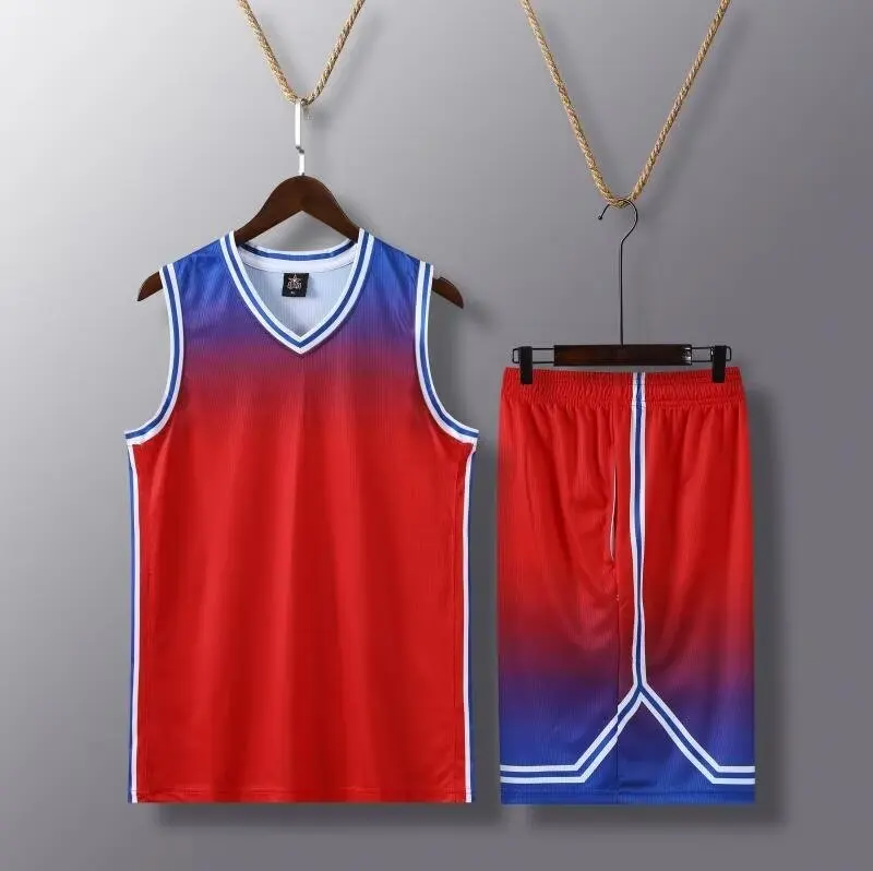 Men Sports Suit Basketball Training Clothes Men's set breathable Basketball Jerseys primary game team Short sleeve uniform training Vest and shorts