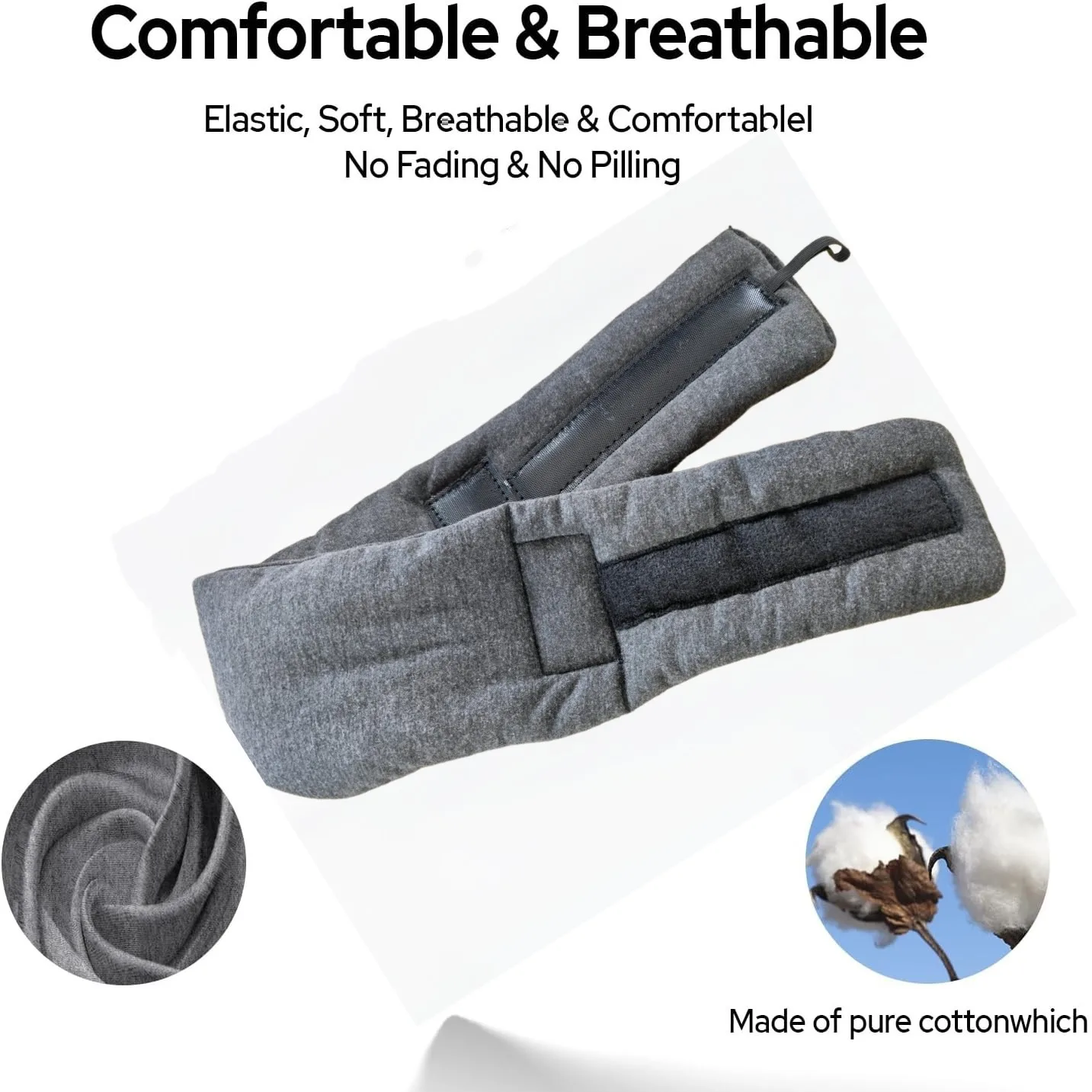 Modal cotton zero pressure blackout 3D sleep eye mask neck pillow, blackout breathable travel neck pillow with eye mask 4