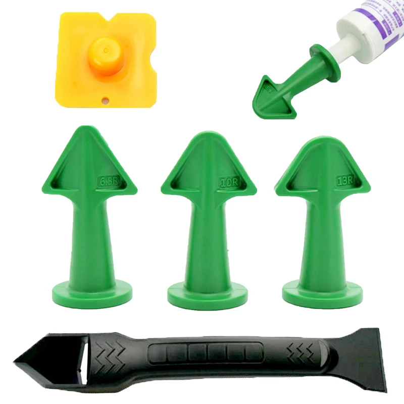 5PcCaulkingNozzleApplicatorFinishingToolSpatulaPlasticGlue