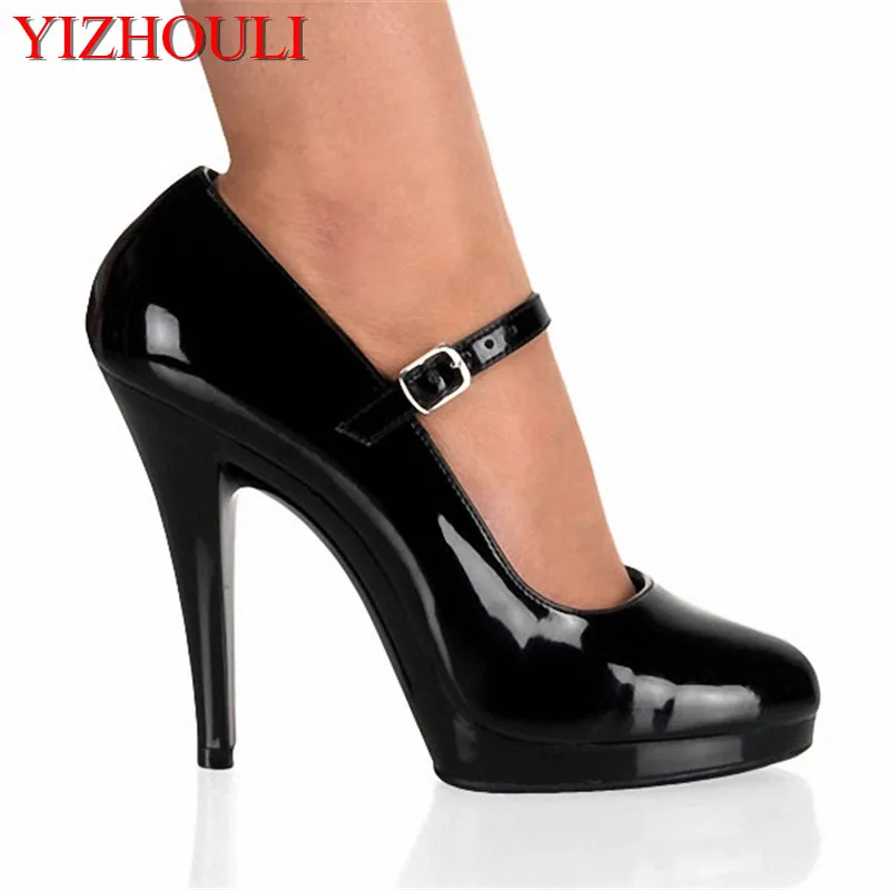 

Round head 13cm high heels, shallow mouth stiletto stage show, model pole dance, heel high dance shoes
