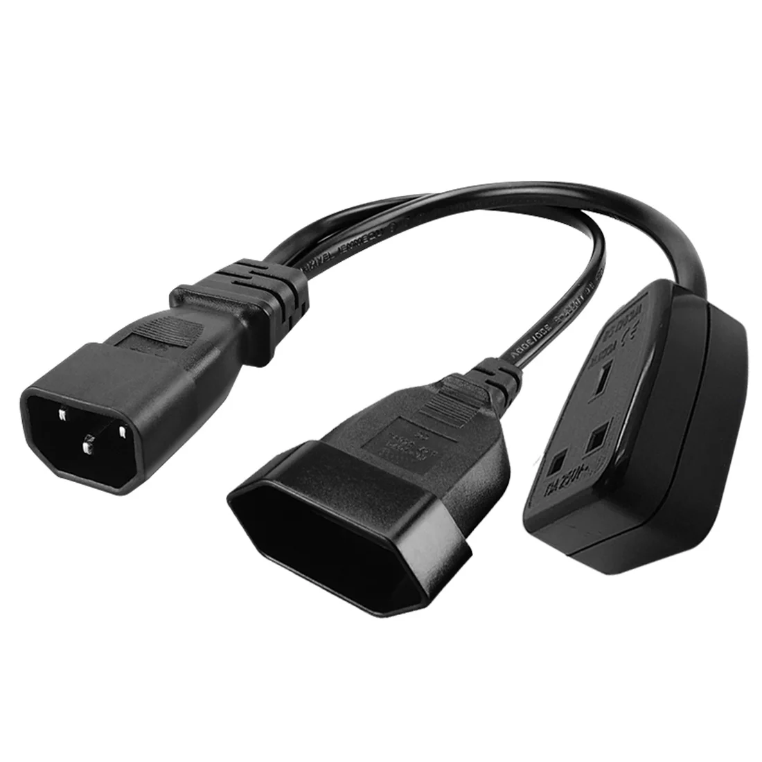 JORINDO IEC320 C14  EU4.0MM + UK,IEC C14 3  - 2 Ȧ,  3 Ȧ  1  2  AC  ̺