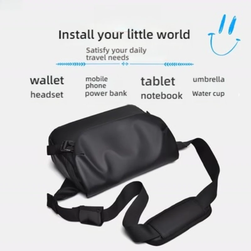 Minimalist Black Men's Shoulder Bag Male High Quality Waterproof Briefcase Crossbody Bag Business Style Messenger Bags for Men