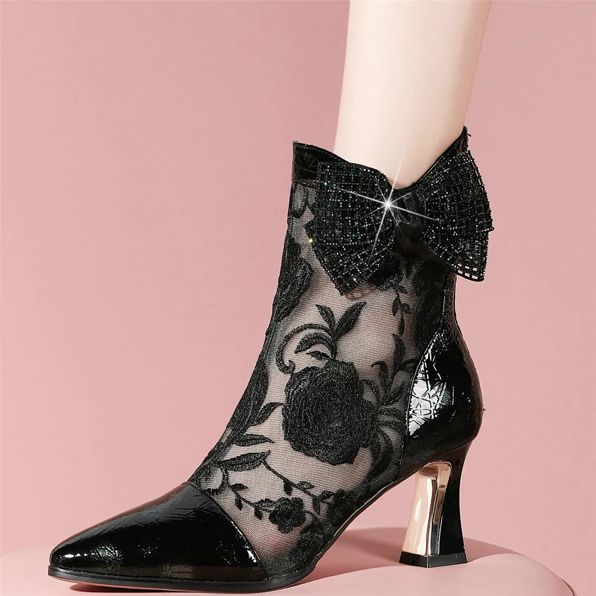 

Женские летние туфли-лодочки с острым носком, на высоком каблуке