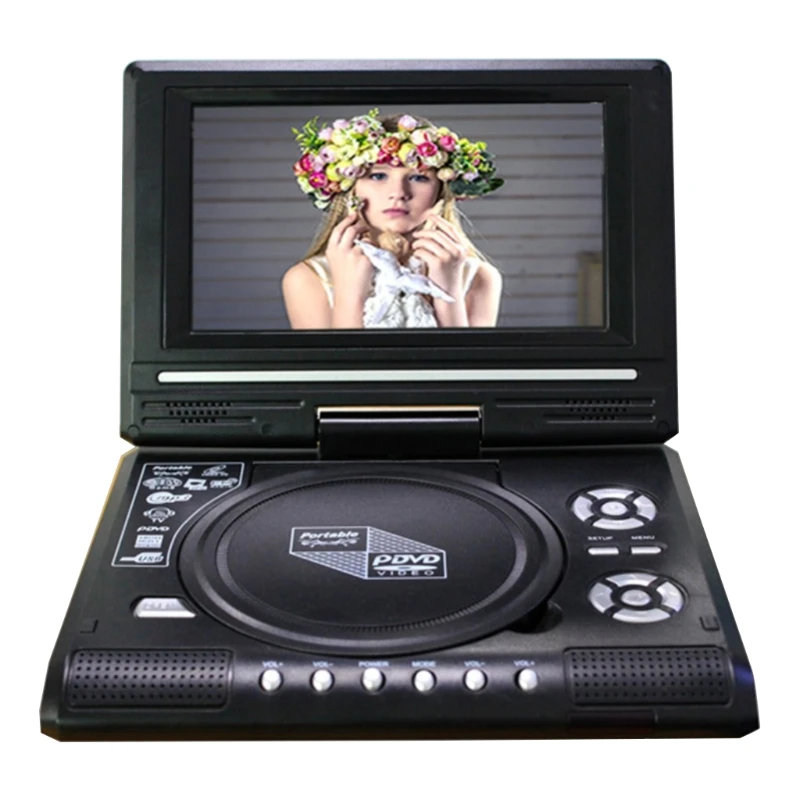Portable DVD Player 7" Screen Screen Rotatable with Remote Controller Game Pa