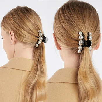AWATYR 2021 New Hyperbole Big Pearls Acrylic Hair Claw Clips Big Size Makeup Hair Styling Barrettes for Women Hair Accessories 3