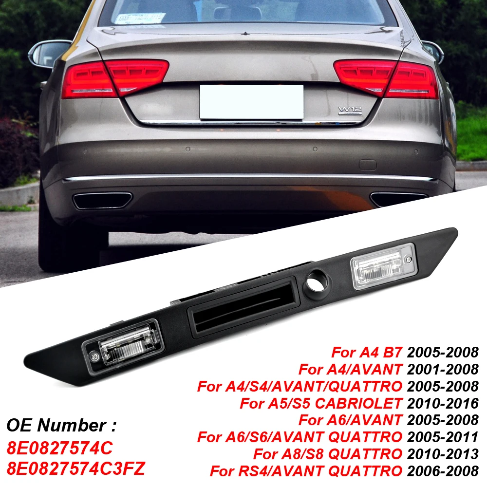 

Car Accessories 8E0827574C 8E0827574C3FZ For AUDI RS4 A4 A5 A6L A8 Rear License Plate Light Trunk Tailgate Handle Switch