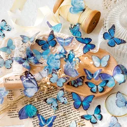 40 PCS Butterflies Resin Decals Vintage Butterfly Natural Handbook Diary PET Sticker for DIY Crafts Journal Laptops Stationery