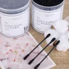 200pcs Disposable Cotton Swab Spiral Ear Cleaner Black Double Heads Medical Swab Lipstick Eyebrow Eyelash Cotton Bud Makeup Tool 1