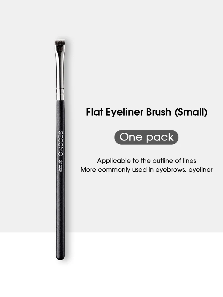 Precision Eye and Brow Makeup Brush Set - Flat and Curved Heads
