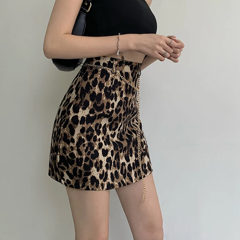 JMPRS Chiffon Women Leopard Mini Skirt Summer High Waist A Line Korean Female Skirt Casual Fashion Khaki Black Faldas New nike tennis skirt