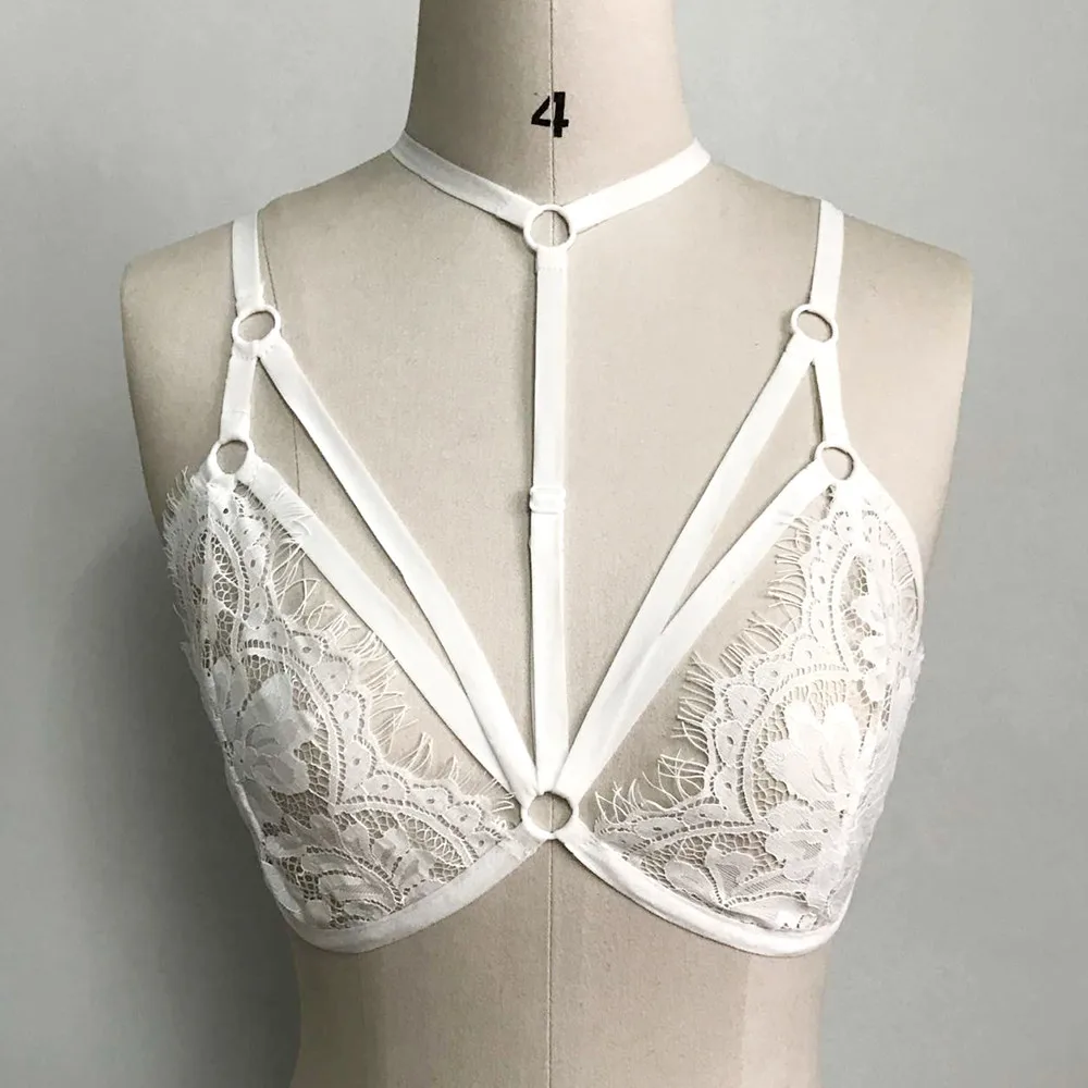 Sexy Lingerie For Ladies Floral Lace Bralette Bustier Crop Top Sheer Bra Shirt Vest Luxury Embroidered Mesh Underwear 일본여자속옷 women lingerie bra