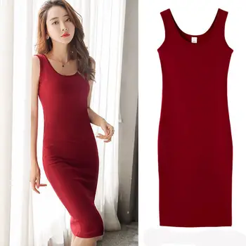 حجم كبير فستان طويل الصلبة الكورية موضة بروتيل بلا أكمام مثير فساتين حريمي الصيف عادية Y2k المتضخم كل مباراة تنورة 3