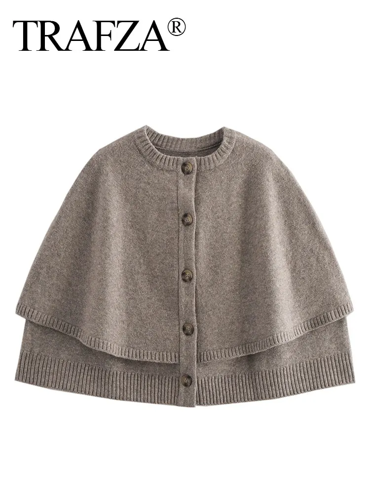 HH Women Casual Knitted Cardigan Oversize Loose O Neck Coat Single Breasted O Neck Long Sleeve Cropped Sweaters Jacket