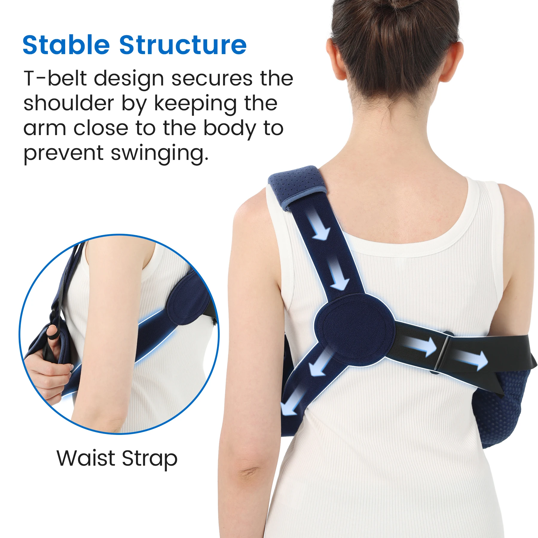 VELPEAU Arm Sling Adults Broken Forearm Elbow Sprain Shoulder Injury Arm Support Immobilizer Ventilated Breathable