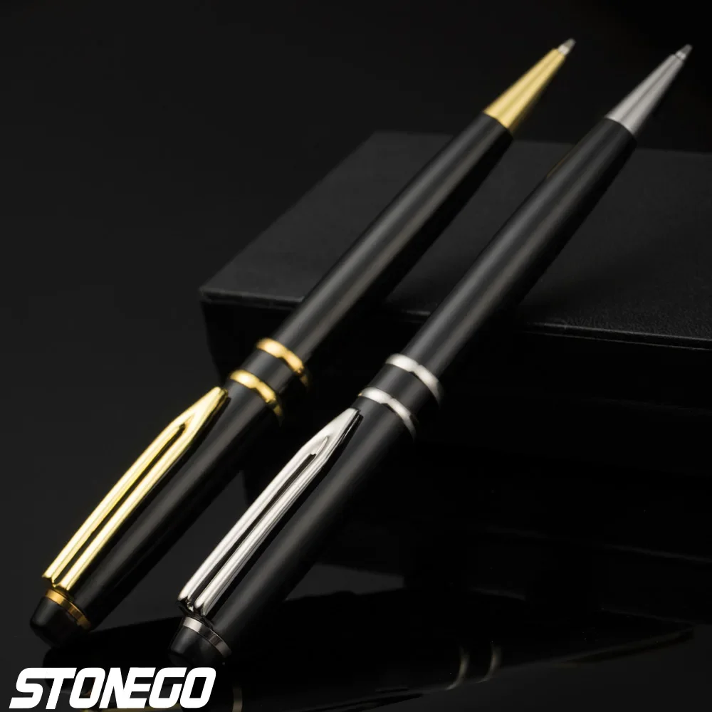 STONEGO Kappenloser Kugelschreiber, Simply Twist Rollerball, schwarze Gel-Tinte, mittlere Spitze, 1,0 mm, glattes Schreiben, Signaturstifte – Detail 7