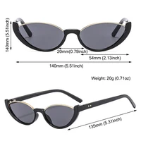 Petites lunettes de soleil yeux de chat pour hommes et femmes, Vintage, à la mode, cyclisme, demi-monture, nouvelle collection 6