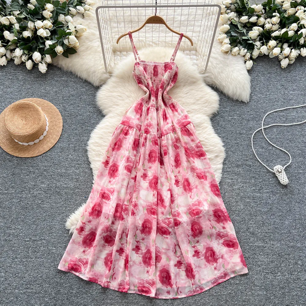 أنيقة خمر مثير طباعة أكمام الجنية ألف خط الصيف الن...