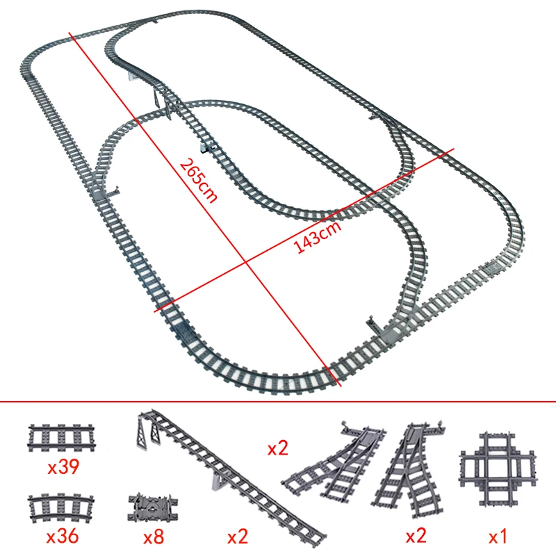 Moc Creative City Train Points Switching Climbing Tracks Traversate Ferroviarie Flessibili Rails Forked Building Block Mattoni Giocattoli Fai Da Te