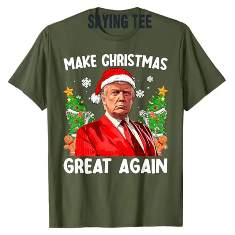 Make Christmas Great Again Funny Santa MAGA Men Xmas T-Shirt Novelty Gift Humorous Ugly Christmas Sweater Saying Tee Y2k Top - Image 8