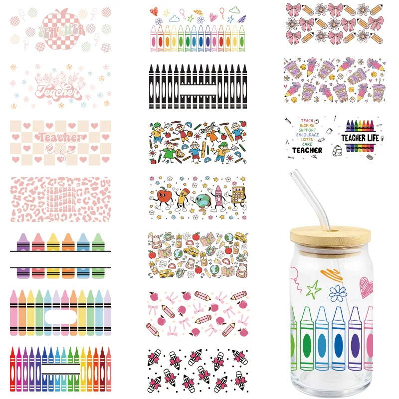 Teachers Day UV DTF Wrap Transfer Stickers For Bottles Cups Mugs Decal