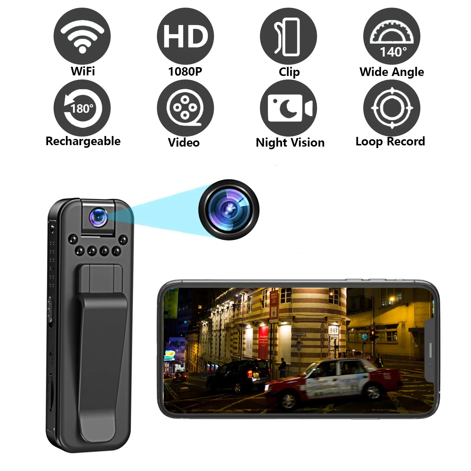 IP Mini Camera WiFi Portable Digital Video Recorder Night Vision DVR Mini Camera Baby Monitor Wearable Police Small Body