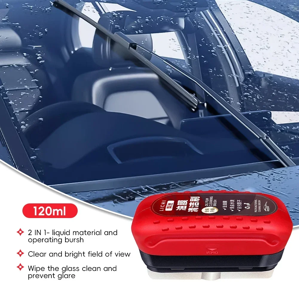 Car Windshield Cleaner Car Glass Cleaning Brush Auto Glass Oil Film Remover Coating Front Windshield Strong Oil Film Remover Fuzzy Windshield