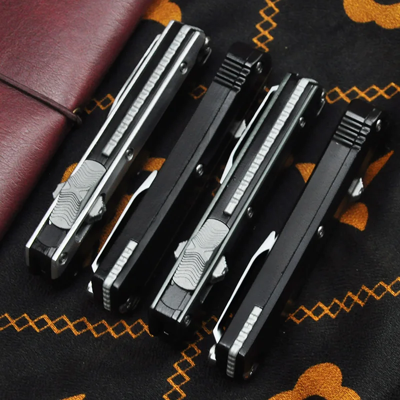Glykon Mini Style Micro OTF Knife Tech Pocket Knives M390 Blade Outdoor Camping Self Defense Zinc Aluminum Handle EDC Tools 4