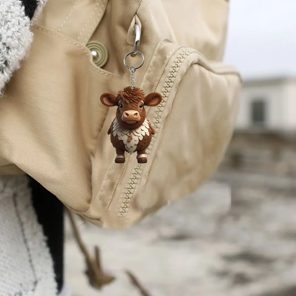 Simpatico portachiavi da appendere a forma di animali dei cartoni animati, in morbido silicone, accessorio per borse, per ragazze e donne, Scimmia B