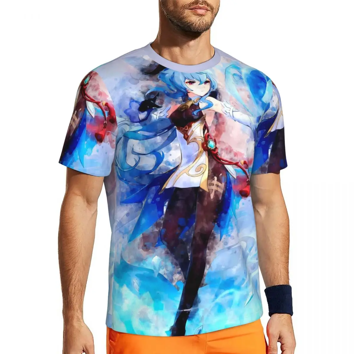 

Спортивная одежда, футболка для мужчин, футболки Genshin Impact Ganyu, модные летние футболки с аниме принтом и круглым вырезом, Y2K, Забавные топы с графическим рисунком, подарок