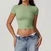 Women Yoga Shirts Sexy Exposing The Navel Short Sleeve Crop Top Gym Tops Fitness Running Workout Sport T-Shirts Sports Wear