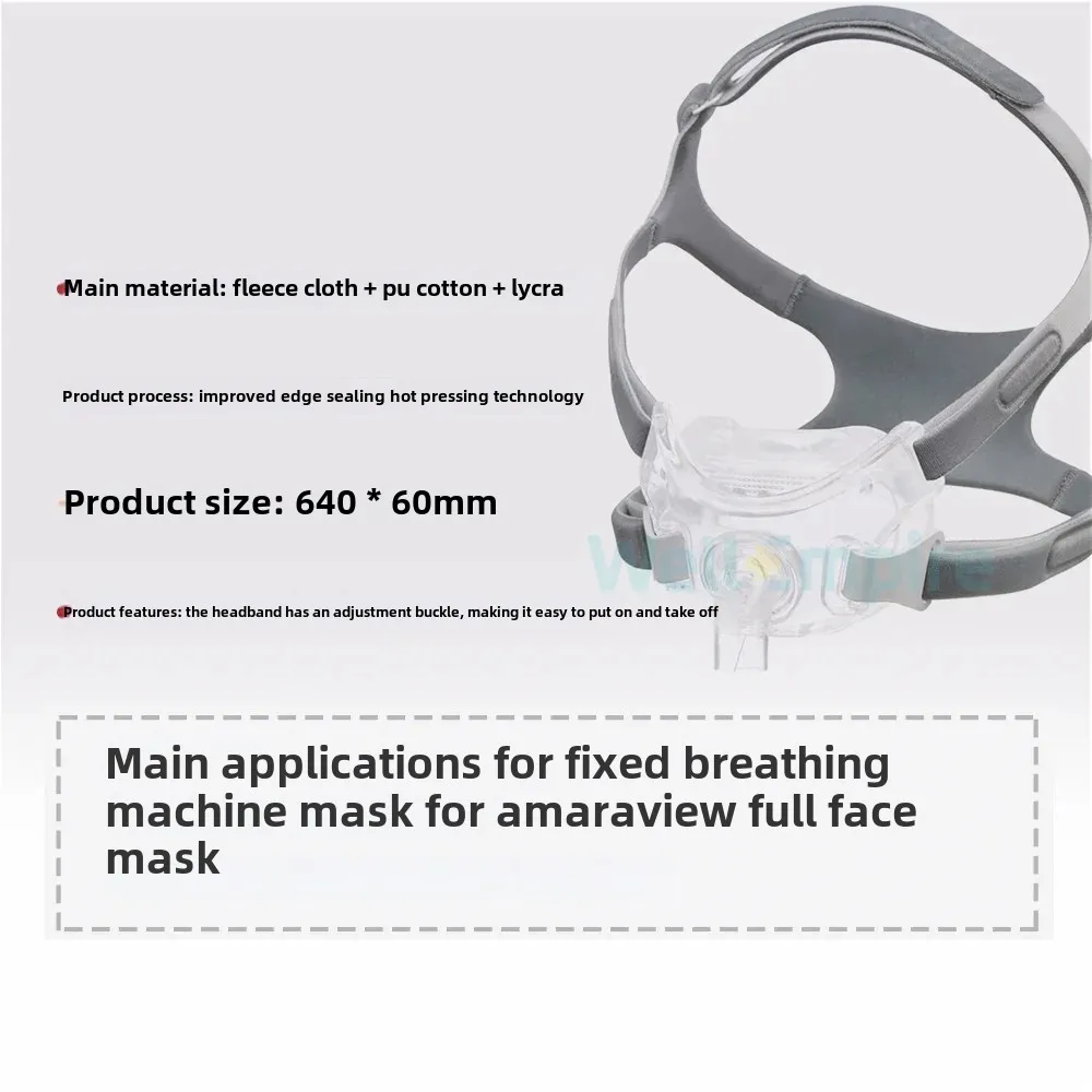 Standard Size CPAP Headgear for Amara View Full Face Mask Breathable Comfortable Replaceable Strap Respirator Accessory
