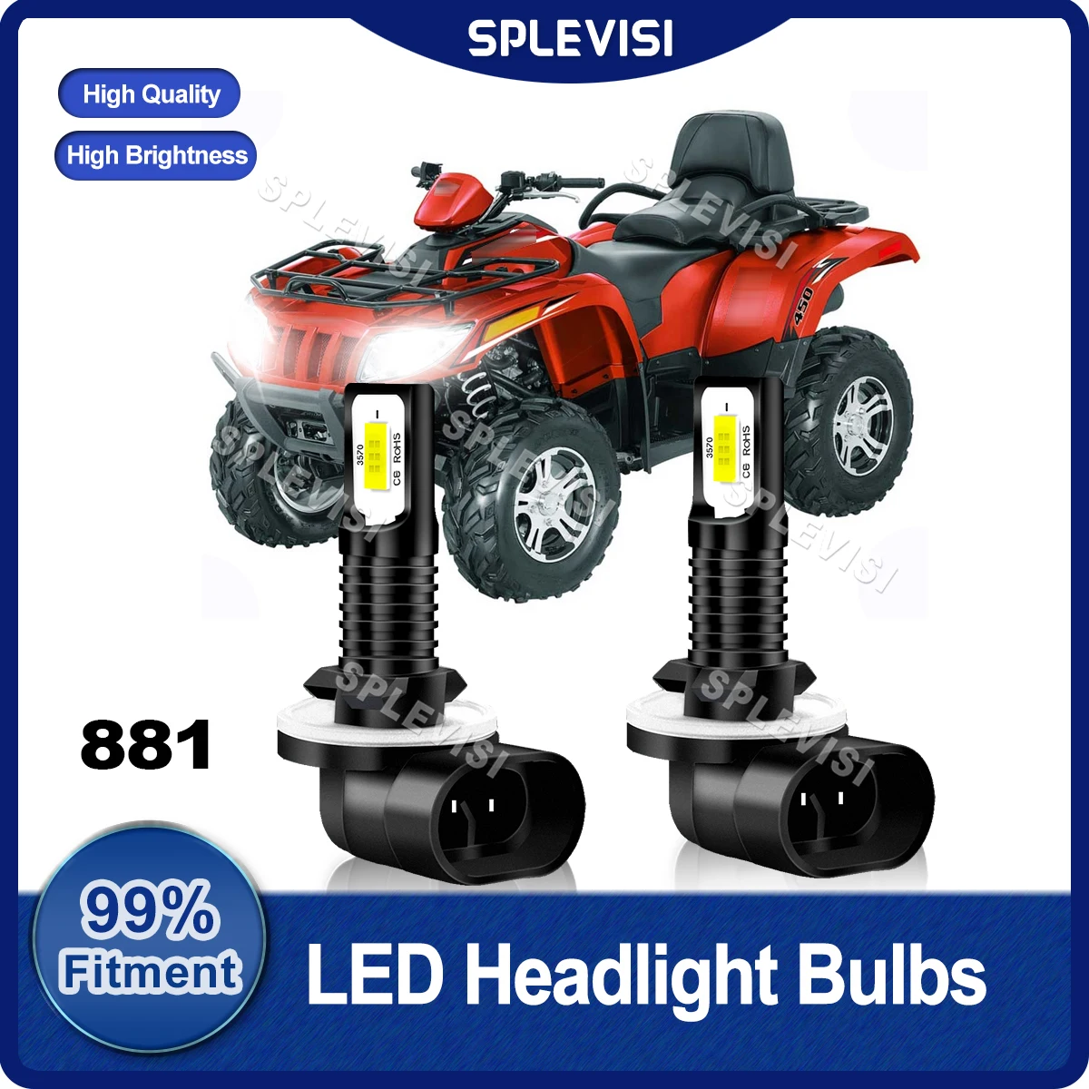 Plug And Play LED 881 Headlight Bulbs For Arctic Cat 450 2012 For Arctic Cat 250 2X4 2002 2003 2004 2005 ATV Replace Front Light plug and play led headlight bulbs 6000k 300w 9v 24v for ski doo renegade sport 600 2011 2012 2013 2014 2015 2016 2017 2018