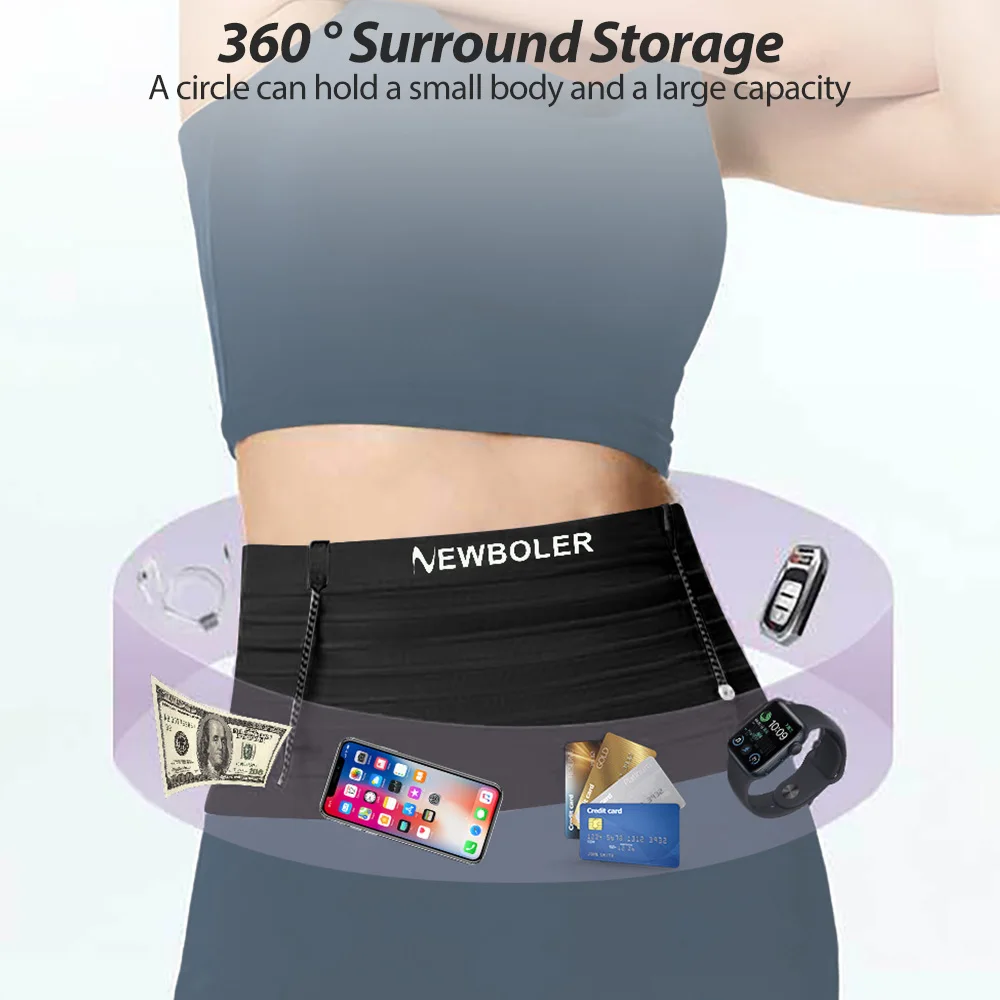 NEWBOLER Elastic Sports Waist Bag Pack Lightweight Running Race Number Belt For Triathlon Marathon Cycling Mountaineering Bag 3