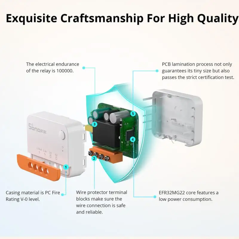 SONOFF ZBMINI-L2 Smart Switch Module No Neutral Wire Required Smart Home 2 Way Control Support eWeLink APP Alexa Google Home 6