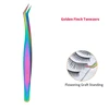 Rainbow Eyelashes Tweezers Anti-static Eyelash Extension Tweezer Fan Lash Eyebrow Tweezers Curved Straight Excellent Closure 6