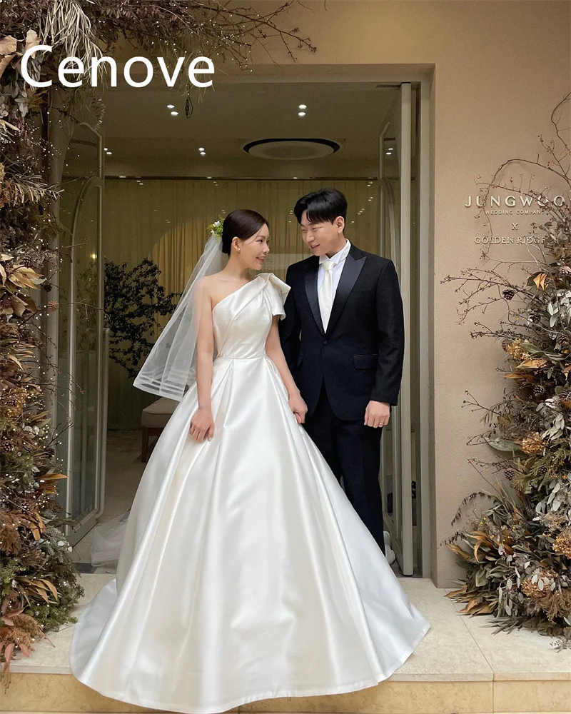 

Cenove A-Line One Shoulder Neckline Prom Dress Short Sleeveless With Floor Length Evening Elegant Party Dress For Women2023