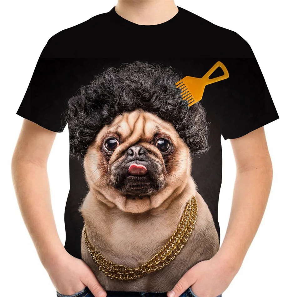 

Funny Animal Pet Pug Dog 3D Printed T-Shirt For Boy Girl Summer Teen Children Birthday Fashion T Shirt Kids Tshirt Clothes Tops