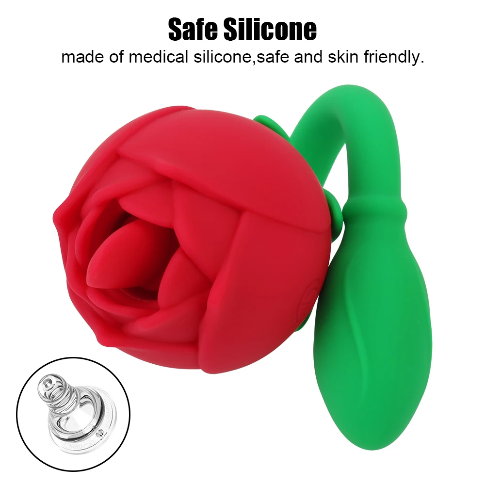 Schwanz Rose Form Vibration 2 In 1 Zunge Lecken Vibrator Klitoris Stimulation Nippel Massager Hintern_voghion.com