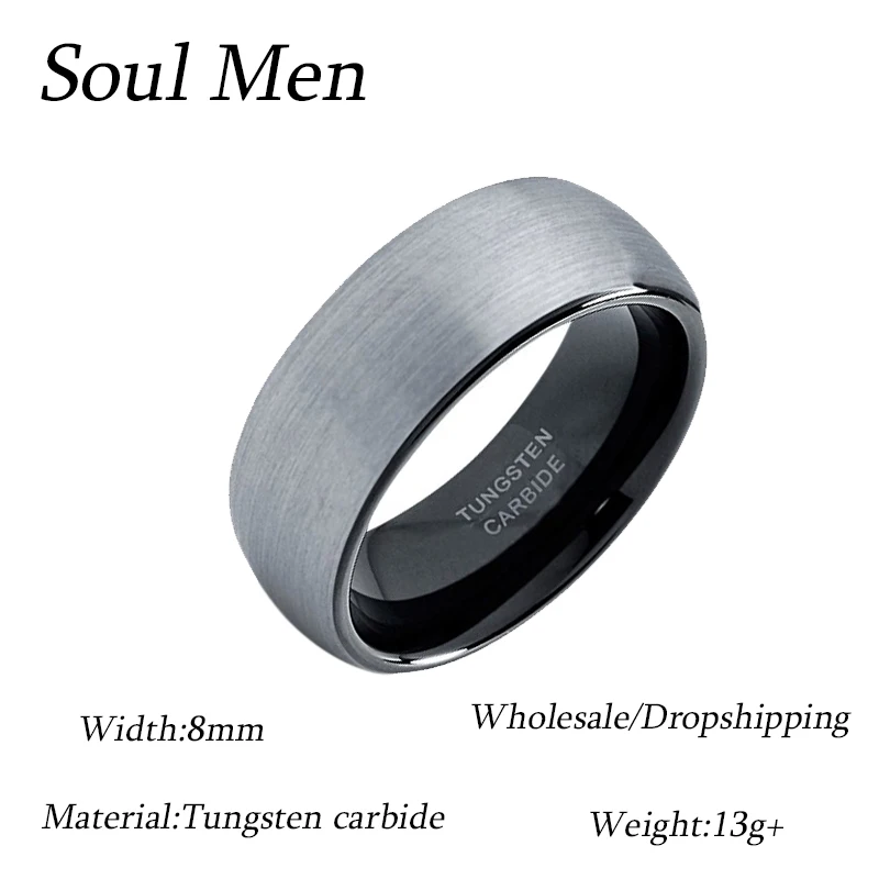 wholesale-unisex-black-tungsten-wedding-band-ring-8mm-for-men-women-comfort-fit-domed-round-brushed-finished-tu072r